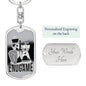 Chess Fan Gift End Game Keychain Dog Tag Stainless Steel or 18k Gold-Express Your Love Gifts