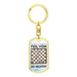 Chess Fan Gift Funny Chess German Keychain Dog Tag Stainless Steel or 18k Gold-Express Your Love Gifts