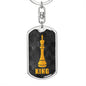 Chess Fan Gift King Chess Piece Keychain Dog Tag Stainless Steel or 18k Gold-Express Your Love Gifts