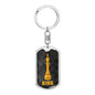 Chess Fan Gift King Chess Piece Keychain Dog Tag Stainless Steel or 18k Gold-Express Your Love Gifts