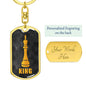Chess Fan Gift King Chess Piece Keychain Dog Tag Stainless Steel or 18k Gold-Express Your Love Gifts
