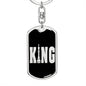 Chess Fan Gift King Keychain Dog Tag Stainless Steel or 18k Gold-Express Your Love Gifts