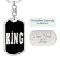 Chess Fan Gift King Keychain Dog Tag Stainless Steel or 18k Gold-Express Your Love Gifts