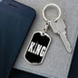 Chess Fan Gift King Keychain Dog Tag Stainless Steel or 18k Gold-Express Your Love Gifts