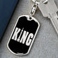 Chess Fan Gift King Keychain Dog Tag Stainless Steel or 18k Gold-Express Your Love Gifts