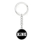 Chess Fan Gift King Keychain Stainless Steel or 18k Gold Circle Pendant-Express Your Love Gifts
