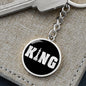 Chess Fan Gift King Keychain Stainless Steel or 18k Gold Circle Pendant-Express Your Love Gifts