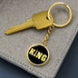 Chess Fan Gift King Keychain Stainless Steel or 18k Gold Circle Pendant-Express Your Love Gifts