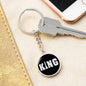 Chess Fan Gift King Keychain Stainless Steel or 18k Gold Circle Pendant-Express Your Love Gifts