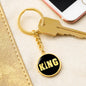 Chess Fan Gift King Keychain Stainless Steel or 18k Gold Circle Pendant-Express Your Love Gifts