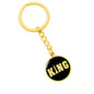 Chess Fan Gift King Keychain Stainless Steel or 18k Gold Circle Pendant-Express Your Love Gifts