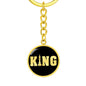 Chess Fan Gift King Keychain Stainless Steel or 18k Gold Circle Pendant-Express Your Love Gifts