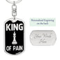 Chess Fan Gift King Of Pain Keychain Dog Tag Stainless Steel or 18k Gold-Express Your Love Gifts