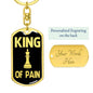 Chess Fan Gift King Of Pain Keychain Dog Tag Stainless Steel or 18k Gold-Express Your Love Gifts