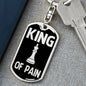 Chess Fan Gift King Of Pain Keychain Dog Tag Stainless Steel or 18k Gold-Express Your Love Gifts