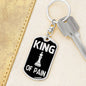 Chess Fan Gift King Of Pain Keychain Dog Tag Stainless Steel or 18k Gold-Express Your Love Gifts