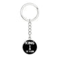 Chess Fan Gift King Of Pain Keychain Stainless Steel or 18k Gold Circle Pendant-Express Your Love Gifts