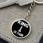 Chess Fan Gift King Of Pain Keychain Stainless Steel or 18k Gold Circle Pendant-Express Your Love Gifts