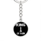 Chess Fan Gift King Of Pain Keychain Stainless Steel or 18k Gold Circle Pendant-Express Your Love Gifts