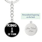 Chess Fan Gift King Of Pain Keychain Stainless Steel or 18k Gold Circle Pendant-Express Your Love Gifts