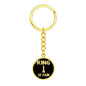 Chess Fan Gift King Of Pain Keychain Stainless Steel or 18k Gold Circle Pendant-Express Your Love Gifts