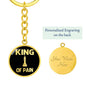 Chess Fan Gift King Of Pain Keychain Stainless Steel or 18k Gold Circle Pendant-Express Your Love Gifts