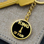 Chess Fan Gift King Of Pain Keychain Stainless Steel or 18k Gold Circle Pendant-Express Your Love Gifts
