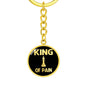Chess Fan Gift King Of Pain Keychain Stainless Steel or 18k Gold Circle Pendant-Express Your Love Gifts