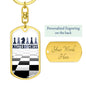 Chess Fan Gift Master Of Chess Keychain Dog Tag Stainless Steel or 18k Gold-Express Your Love Gifts