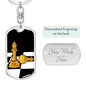 Chess Fan Gift Queen'S Gambit Keychain Dog Tag Stainless Steel or 18k Gold-Express Your Love Gifts