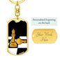 Chess Fan Gift Queen'S Gambit Keychain Dog Tag Stainless Steel or 18k Gold-Express Your Love Gifts