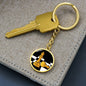 Chess Fan Gift Queen's Gambit Keychain Stainless Steel or 18k Gold Circle Pendant-Express Your Love Gifts