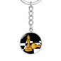 Chess Fan Gift Queen's Gambit Keychain Stainless Steel or 18k Gold Circle Pendant-Express Your Love Gifts