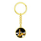 Chess Fan Gift Queen's Gambit Keychain Stainless Steel or 18k Gold Circle Pendant-Express Your Love Gifts