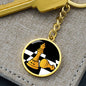 Chess Fan Gift Queen's Gambit Keychain Stainless Steel or 18k Gold Circle Pendant-Express Your Love Gifts