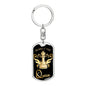 Chess Fan Gift Respect The Queen Keychain Dog Tag Stainless Steel or 18k Gold-Express Your Love Gifts
