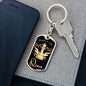 Chess Fan Gift Respect The Queen Keychain Dog Tag Stainless Steel or 18k Gold-Express Your Love Gifts