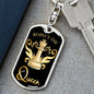 Chess Fan Gift Respect The Queen Keychain Dog Tag Stainless Steel or 18k Gold-Express Your Love Gifts