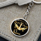 Chess Fan Gift Respect The Queen Keychain Stainless Steel or 18k Gold Circle Pendant-Express Your Love Gifts