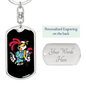 Chick Guns Keychain Stainless Steel or 18k Gold Dog Tag Keyring-Express Your Love Gifts