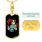 Chick Guns Keychain Stainless Steel or 18k Gold Dog Tag Keyring-Express Your Love Gifts
