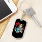 Chick Guns Keychain Stainless Steel or 18k Gold Dog Tag Keyring-Express Your Love Gifts