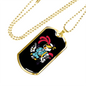 Chick Guns Necklace Stainless Steel or 18k Gold Dog Tag 24"-Express Your Love Gifts