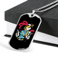 Chick Guns Necklace Stainless Steel or 18k Gold Dog Tag 24"-Express Your Love Gifts