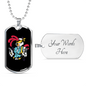 Chick Guns Necklace Stainless Steel or 18k Gold Dog Tag 24"-Express Your Love Gifts