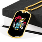Chick Guns Necklace Stainless Steel or 18k Gold Dog Tag 24"-Express Your Love Gifts