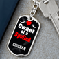 Chicken Bird Keychain Stainless Steel or 18k Gold Dog Tag Keyring-Express Your Love Gifts
