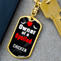 Chicken Bird Keychain Stainless Steel or 18k Gold Dog Tag Keyring-Express Your Love Gifts