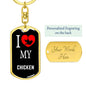 Chicken Bird Lover Keyring Keychain Stainless Steel or 18k Gold-Express Your Love Gifts