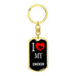 Chicken Bird Lover Keyring Keychain Stainless Steel or 18k Gold-Express Your Love Gifts